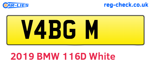 V4BGM are the vehicle registration plates.