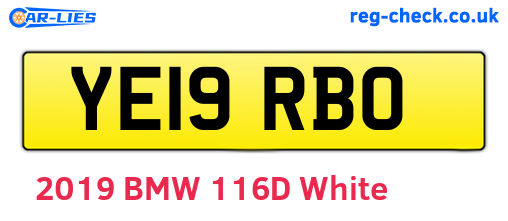 YE19RBO are the vehicle registration plates.