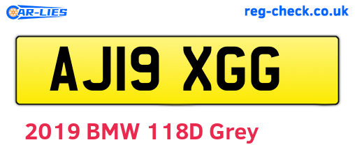 AJ19XGG are the vehicle registration plates.