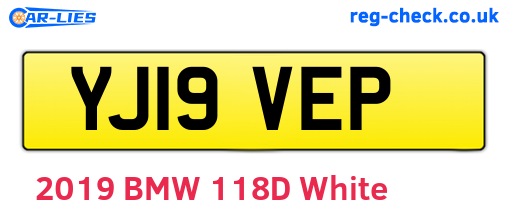 YJ19VEP are the vehicle registration plates.