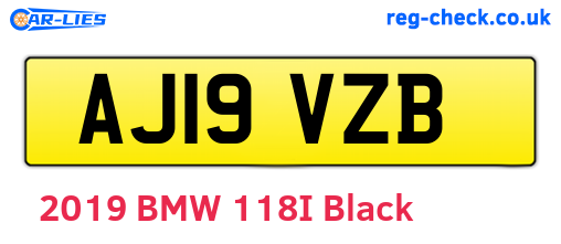 AJ19VZB are the vehicle registration plates.