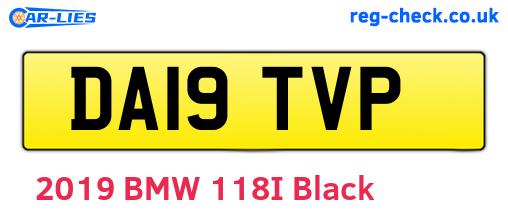 DA19TVP are the vehicle registration plates.