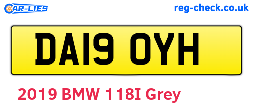 DA19OYH are the vehicle registration plates.