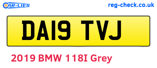 DA19TVJ are the vehicle registration plates.