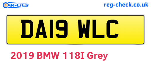 DA19WLC are the vehicle registration plates.