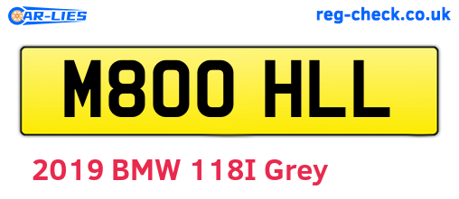 M800HLL are the vehicle registration plates.