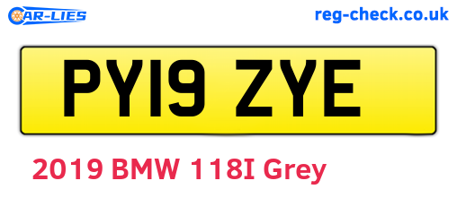 PY19ZYE are the vehicle registration plates.