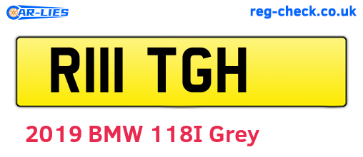 R111TGH are the vehicle registration plates.