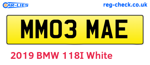 MM03MAE are the vehicle registration plates.