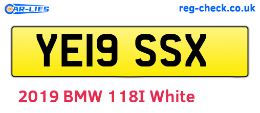 YE19SSX are the vehicle registration plates.