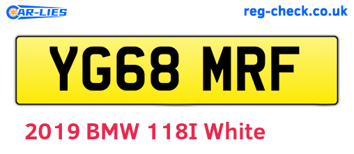YG68MRF are the vehicle registration plates.