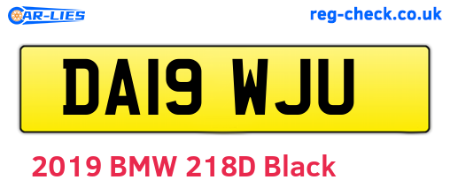 DA19WJU are the vehicle registration plates.