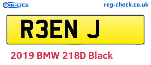 R3ENJ are the vehicle registration plates.
