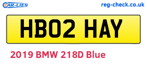 HB02HAY are the vehicle registration plates.