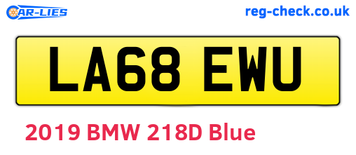 LA68EWU are the vehicle registration plates.