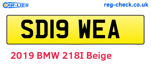 SD19WEA are the vehicle registration plates.