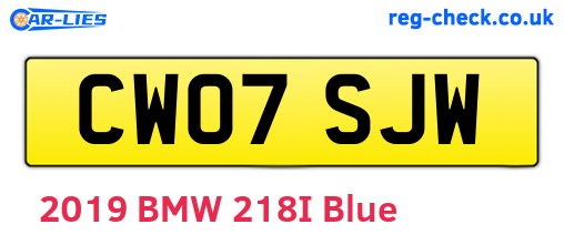 CW07SJW are the vehicle registration plates.
