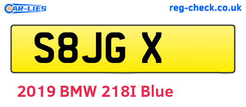 S8JGX are the vehicle registration plates.