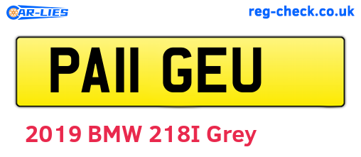 PA11GEU are the vehicle registration plates.