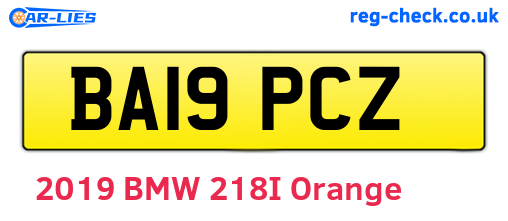BA19PCZ are the vehicle registration plates.