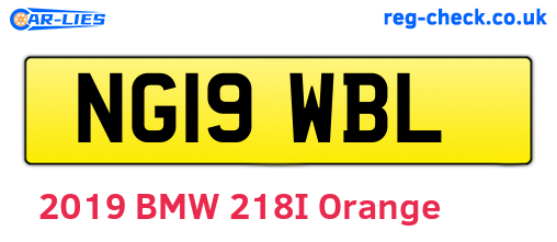 NG19WBL are the vehicle registration plates.