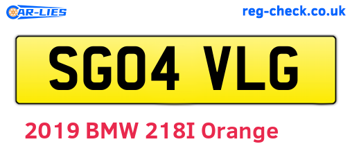 SG04VLG are the vehicle registration plates.