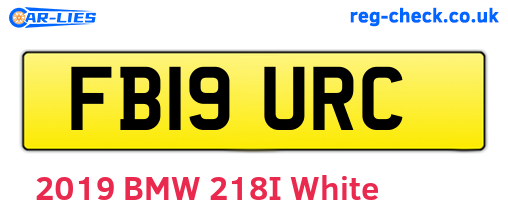 FB19URC are the vehicle registration plates.