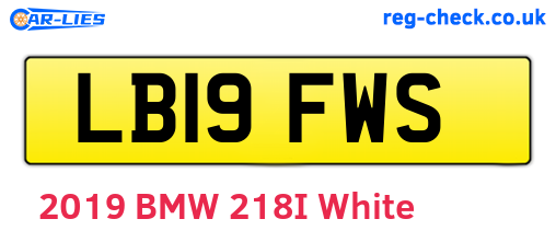LB19FWS are the vehicle registration plates.