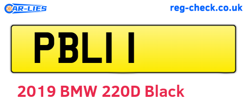 PBL11 are the vehicle registration plates.