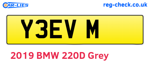 Y3EVM are the vehicle registration plates.