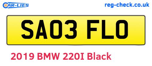 SA03FLO are the vehicle registration plates.