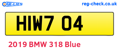 HIW704 are the vehicle registration plates.
