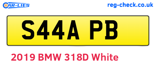 S44APB are the vehicle registration plates.