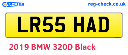 LR55HAD are the vehicle registration plates.