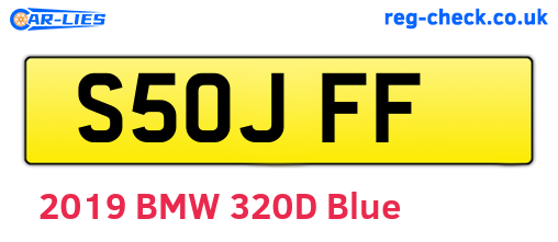 S50JFF are the vehicle registration plates.