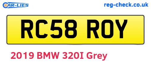 RC58ROY are the vehicle registration plates.