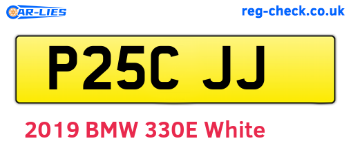 P25CJJ are the vehicle registration plates.