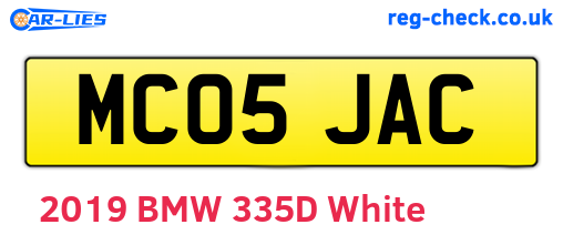 MC05JAC are the vehicle registration plates.