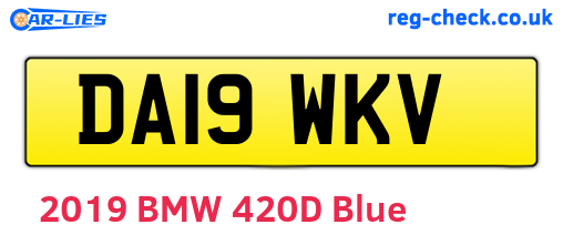 DA19WKV are the vehicle registration plates.