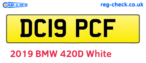 DC19PCF are the vehicle registration plates.
