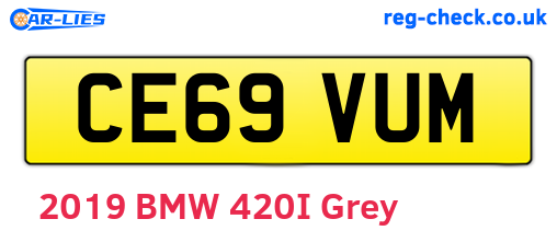 CE69VUM are the vehicle registration plates.
