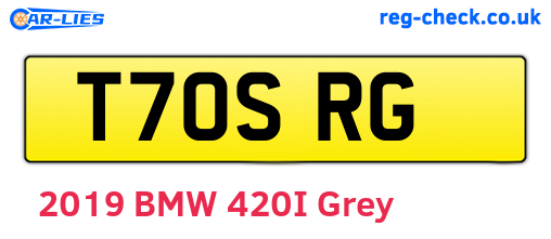 T70SRG are the vehicle registration plates.