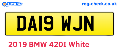 DA19WJN are the vehicle registration plates.