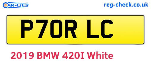 P70RLC are the vehicle registration plates.