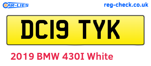 DC19TYK are the vehicle registration plates.