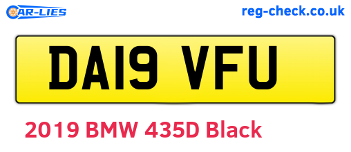 DA19VFU are the vehicle registration plates.
