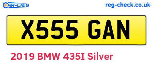 X555GAN are the vehicle registration plates.
