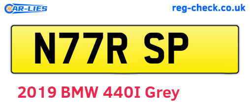 N77RSP are the vehicle registration plates.
