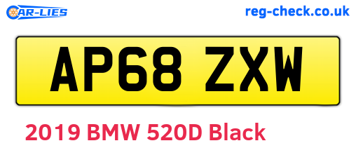 AP68ZXW are the vehicle registration plates.