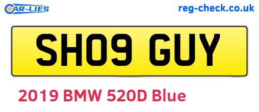 SH09GUY are the vehicle registration plates.